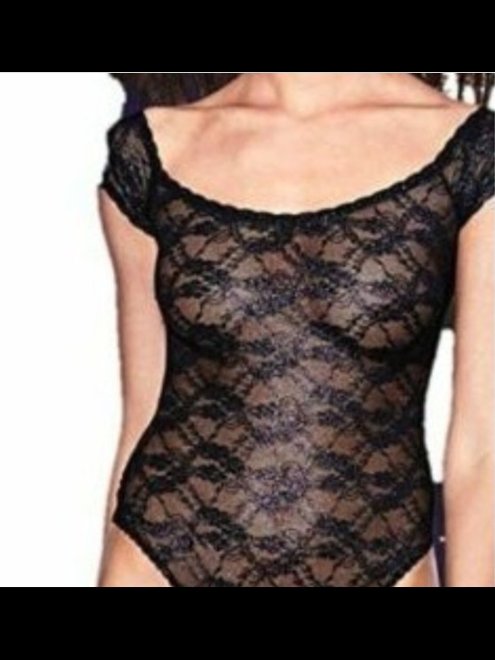 Victoria's Secret Black Lace Bodysuit Sz Xs Nwt